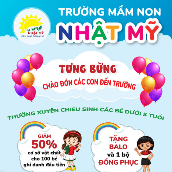 ThÔng BÁo TuyỂn Sinh Vv Chiêu Sinh Thường Xuyên Các Bé Dưới 5 Tuổi Trường Mầm Non Nhật Mỹ 6200